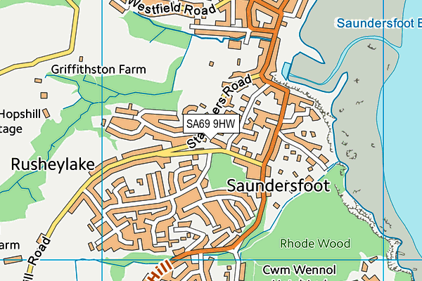 SA69 9HW map - OS VectorMap District (Ordnance Survey)