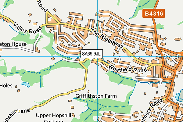 SA69 9JL map - OS VectorMap District (Ordnance Survey)