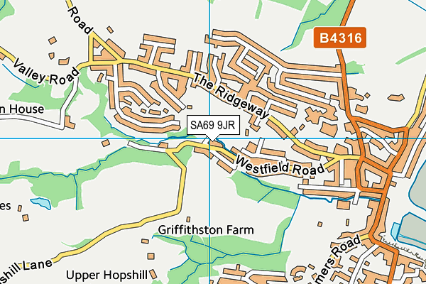 SA69 9JR map - OS VectorMap District (Ordnance Survey)