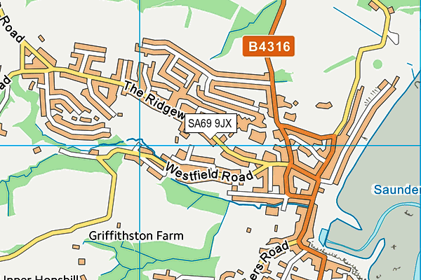 SA69 9JX map - OS VectorMap District (Ordnance Survey)