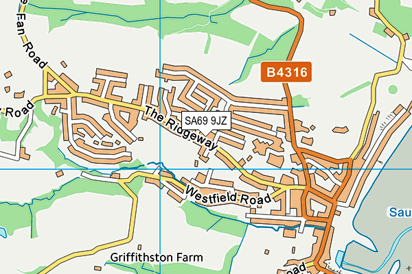 SA69 9JZ map - OS VectorMap District (Ordnance Survey)