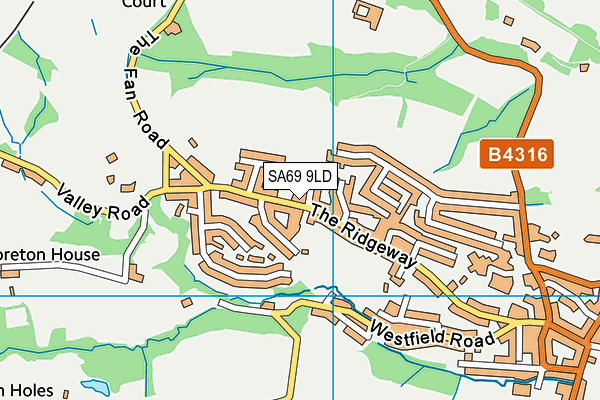 SA69 9LD map - OS VectorMap District (Ordnance Survey)