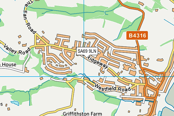 SA69 9LN map - OS VectorMap District (Ordnance Survey)