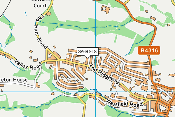 SA69 9LS map - OS VectorMap District (Ordnance Survey)