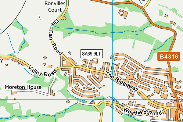 SA69 9LT map - OS VectorMap District (Ordnance Survey)