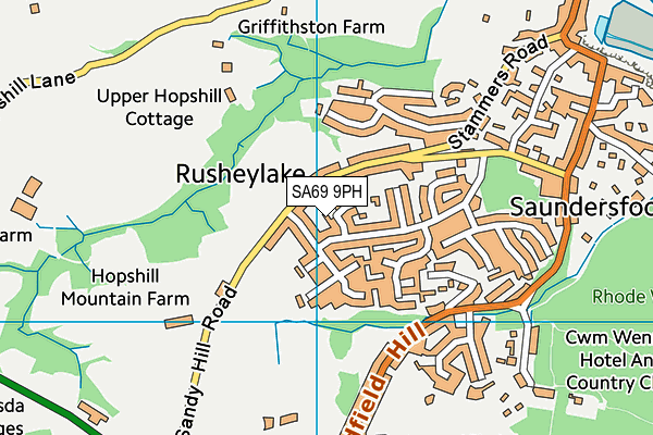 SA69 9PH map - OS VectorMap District (Ordnance Survey)