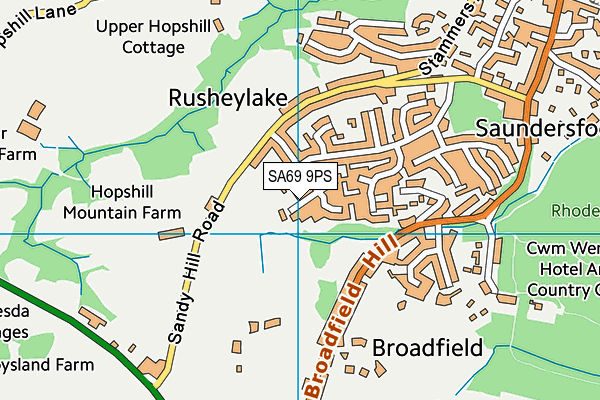 SA69 9PS map - OS VectorMap District (Ordnance Survey)