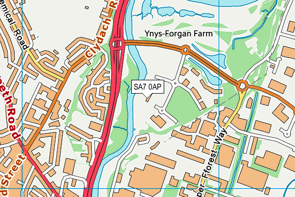 SA7 0AP map - OS VectorMap District (Ordnance Survey)