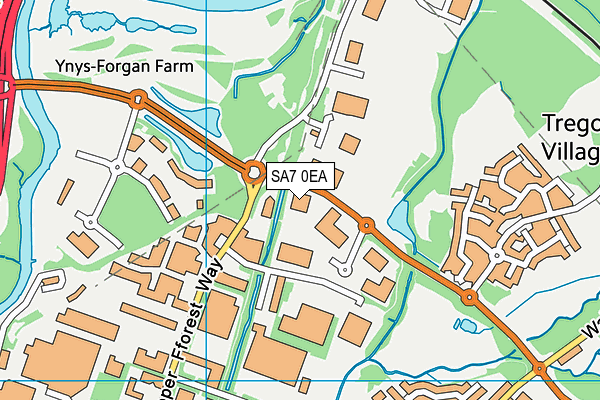 SA7 0EA map - OS VectorMap District (Ordnance Survey)