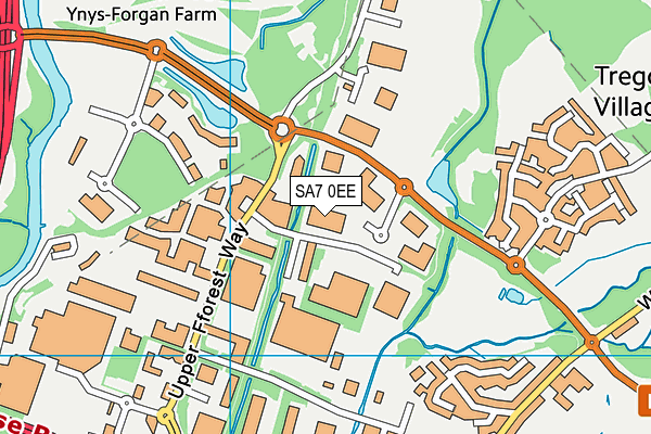 SA7 0EE map - OS VectorMap District (Ordnance Survey)