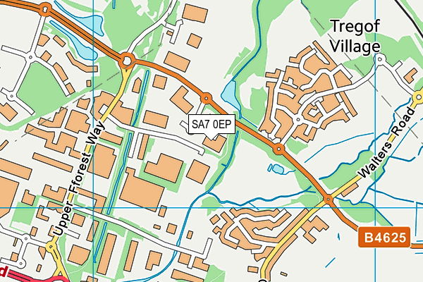 SA7 0EP map - OS VectorMap District (Ordnance Survey)