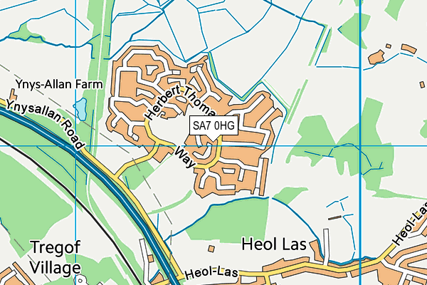 SA7 0HG map - OS VectorMap District (Ordnance Survey)