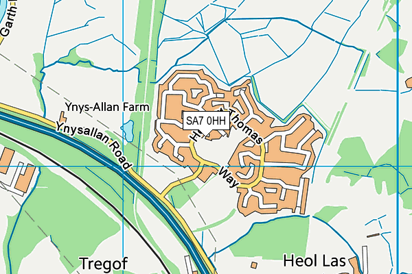 SA7 0HH map - OS VectorMap District (Ordnance Survey)