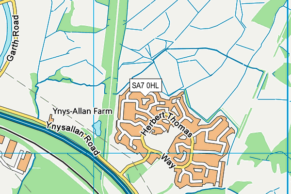 SA7 0HL map - OS VectorMap District (Ordnance Survey)