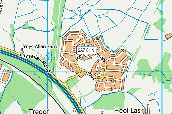 SA7 0HN map - OS VectorMap District (Ordnance Survey)