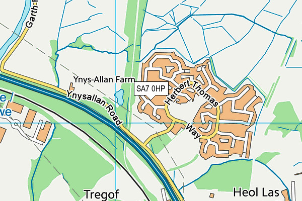 SA7 0HP map - OS VectorMap District (Ordnance Survey)