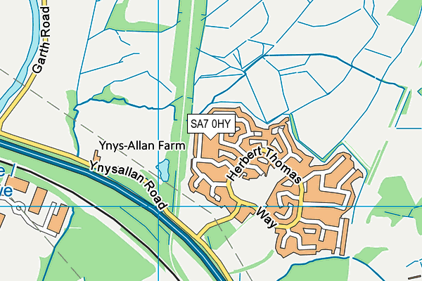 SA7 0HY map - OS VectorMap District (Ordnance Survey)