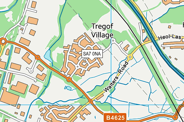 SA7 0NA map - OS VectorMap District (Ordnance Survey)