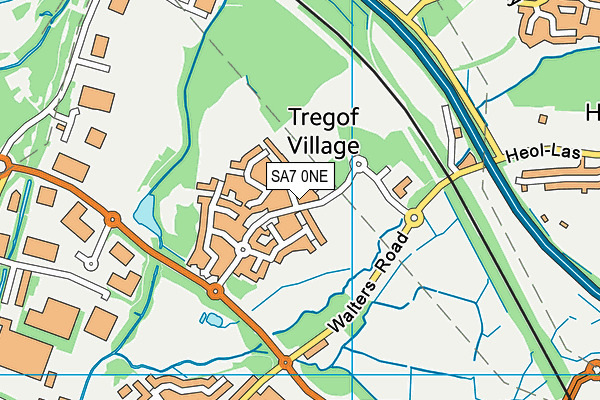 SA7 0NE map - OS VectorMap District (Ordnance Survey)