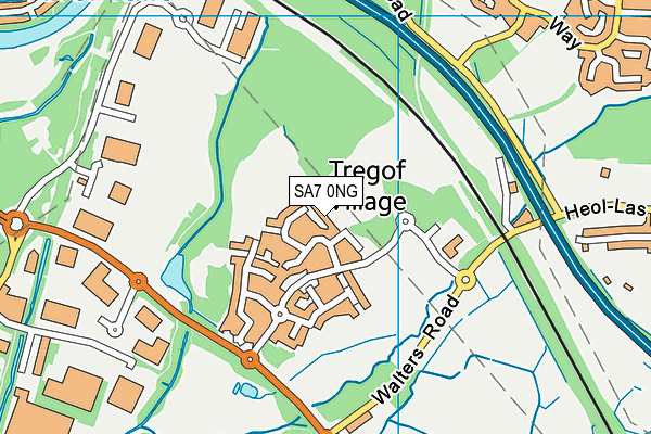 SA7 0NG map - OS VectorMap District (Ordnance Survey)