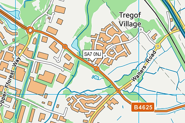 SA7 0NJ map - OS VectorMap District (Ordnance Survey)