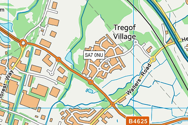 SA7 0NU map - OS VectorMap District (Ordnance Survey)