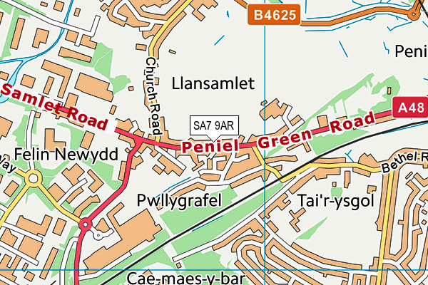 SA7 9AR map - OS VectorMap District (Ordnance Survey)