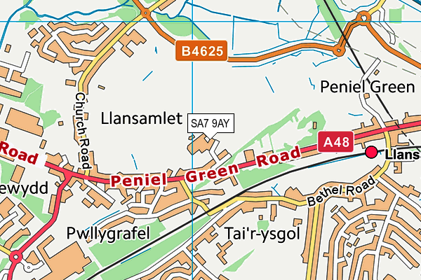 SA7 9AY map - OS VectorMap District (Ordnance Survey)