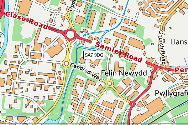 SA7 9DG map - OS VectorMap District (Ordnance Survey)