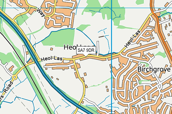 SA7 9DR map - OS VectorMap District (Ordnance Survey)