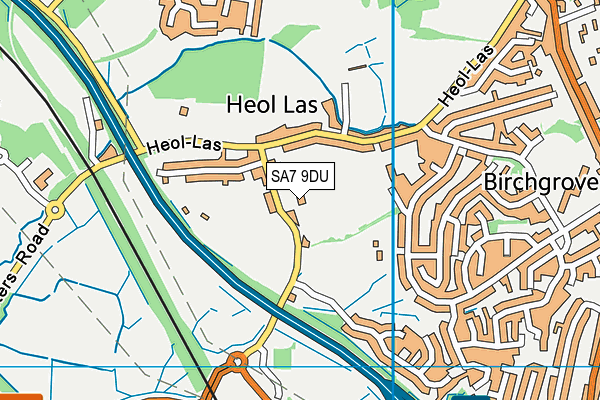 SA7 9DU map - OS VectorMap District (Ordnance Survey)