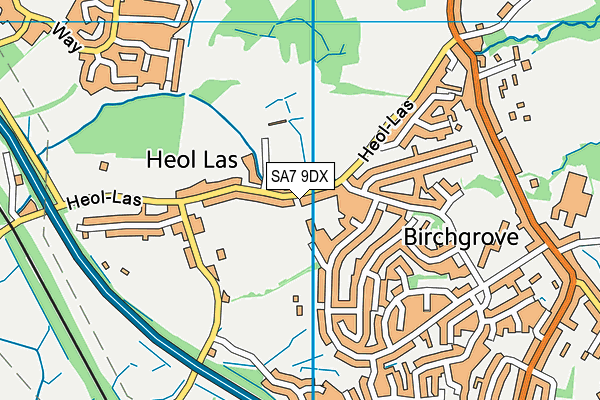 SA7 9DX map - OS VectorMap District (Ordnance Survey)