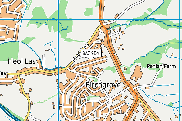 SA7 9DY map - OS VectorMap District (Ordnance Survey)