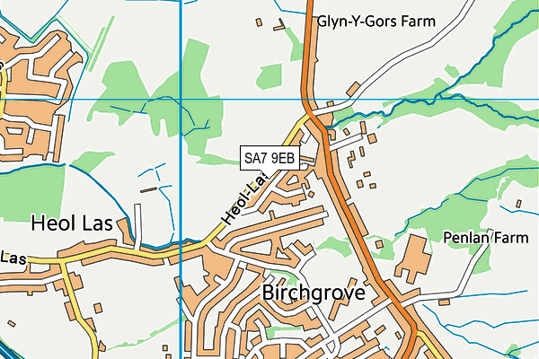 SA7 9EB map - OS VectorMap District (Ordnance Survey)