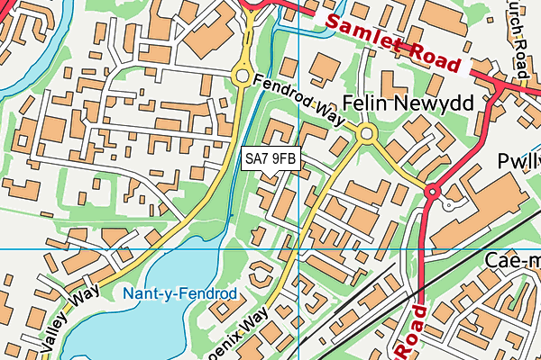 SA7 9FB map - OS VectorMap District (Ordnance Survey)