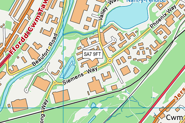 SA7 9FT map - OS VectorMap District (Ordnance Survey)