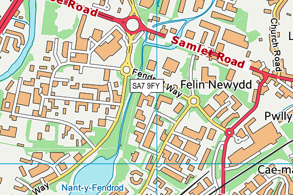 SA7 9FY map - OS VectorMap District (Ordnance Survey)
