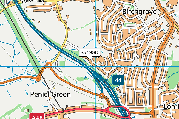 SA7 9GD map - OS VectorMap District (Ordnance Survey)