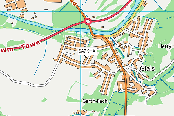 SA7 9HA map - OS VectorMap District (Ordnance Survey)