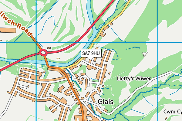 SA7 9HU map - OS VectorMap District (Ordnance Survey)