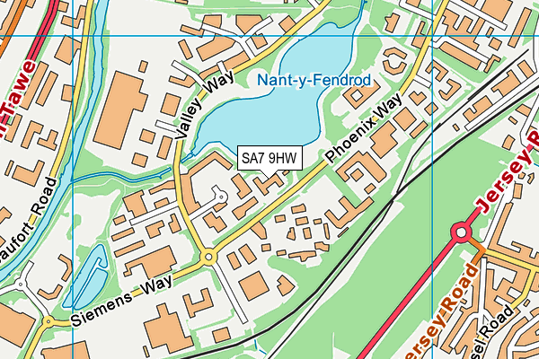 SA7 9HW map - OS VectorMap District (Ordnance Survey)