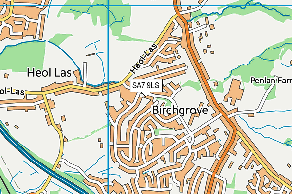 Birchgrove Primary map (SA7 9LS) - OS VectorMap District (Ordnance Survey)