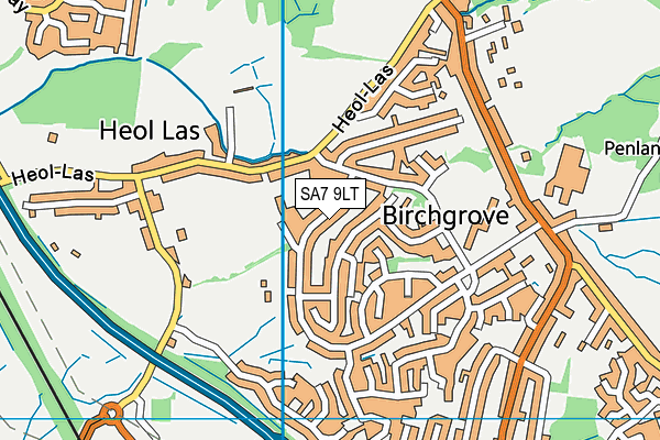 SA7 9LT map - OS VectorMap District (Ordnance Survey)