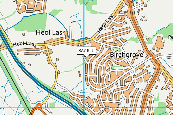 SA7 9LU map - OS VectorMap District (Ordnance Survey)