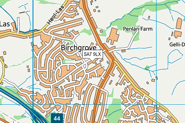 SA7 9LX map - OS VectorMap District (Ordnance Survey)