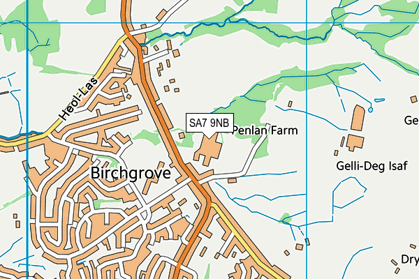 Birchgrove Comprehensive School map (SA7 9NB) - OS VectorMap District (Ordnance Survey)