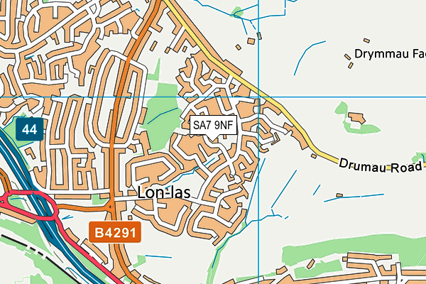 SA7 9NF map - OS VectorMap District (Ordnance Survey)