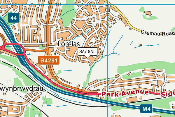 SA7 9NL map - OS VectorMap District (Ordnance Survey)