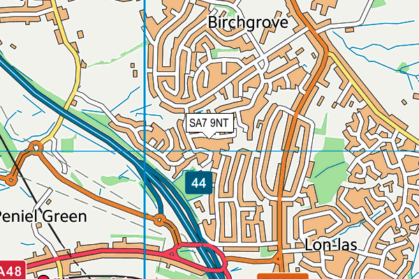 SA7 9NT map - OS VectorMap District (Ordnance Survey)