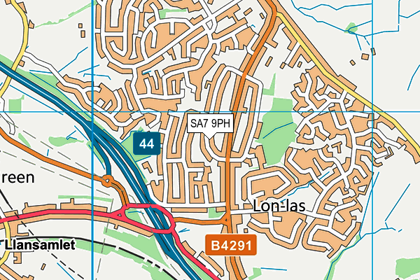 SA7 9PH map - OS VectorMap District (Ordnance Survey)